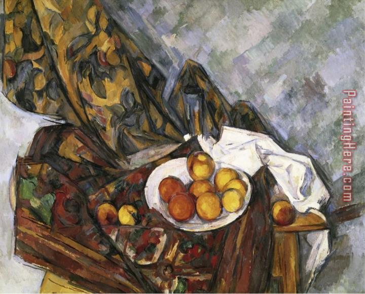 Paul Cezanne Nature Morte Au Rideau a Fleurs